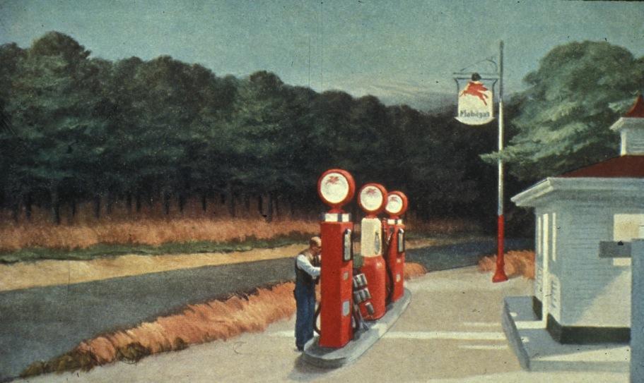 Edward Hopper, Gas Pump 19, Paintings that show the isolation of City Life and changing
