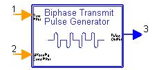 BIPHASE_TX_PULSE_GENERATOR The BIPHASE_TX_PULSE_GENERATOR output represents a bi-phase modulated UWB waveform. Input data bits are spread using a spreading code.