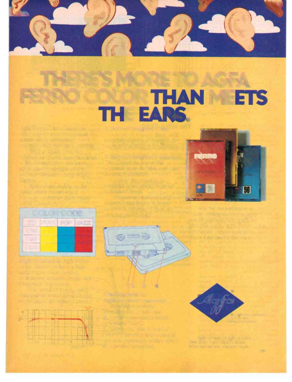 . AC3r'AGE:VAt=R r ThERE'S MORE 10 AGFA FERROCOLOR A ME Agfa Ferro Color Cassettes offer superb reproduction of sound and a convenient colour -coded reference system.