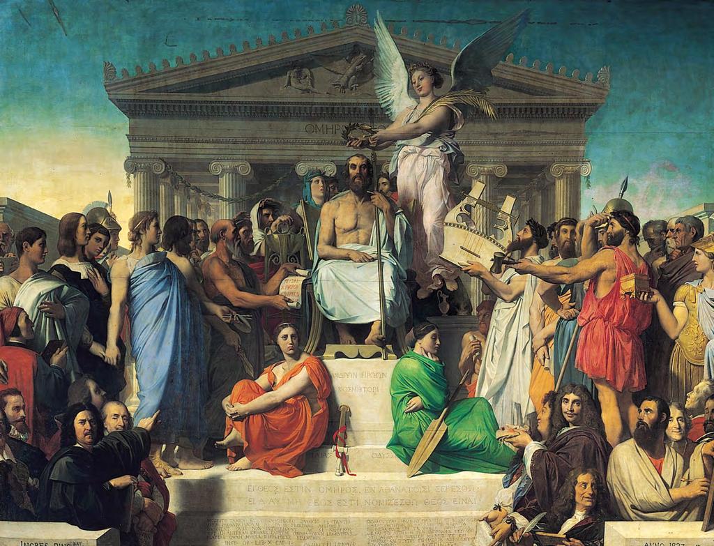 Ingres: Apotheosis of Homer, 1827 A pupil of David and one of the main supporters of Neoclassicism s rigid rules