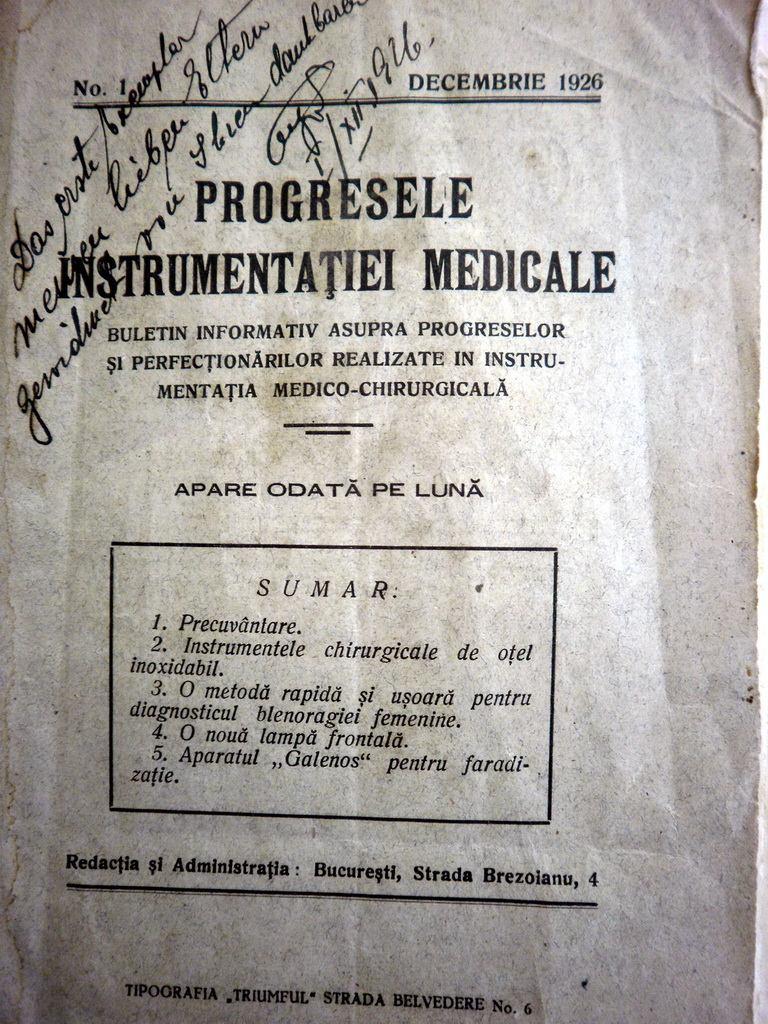 După război, vine la Bucureşti şi Alfred Dimitrie Bünger, care pune bazele primei industrii medicale româneşti, intreprindere pe care o construeste in str. Brezoianu nr.