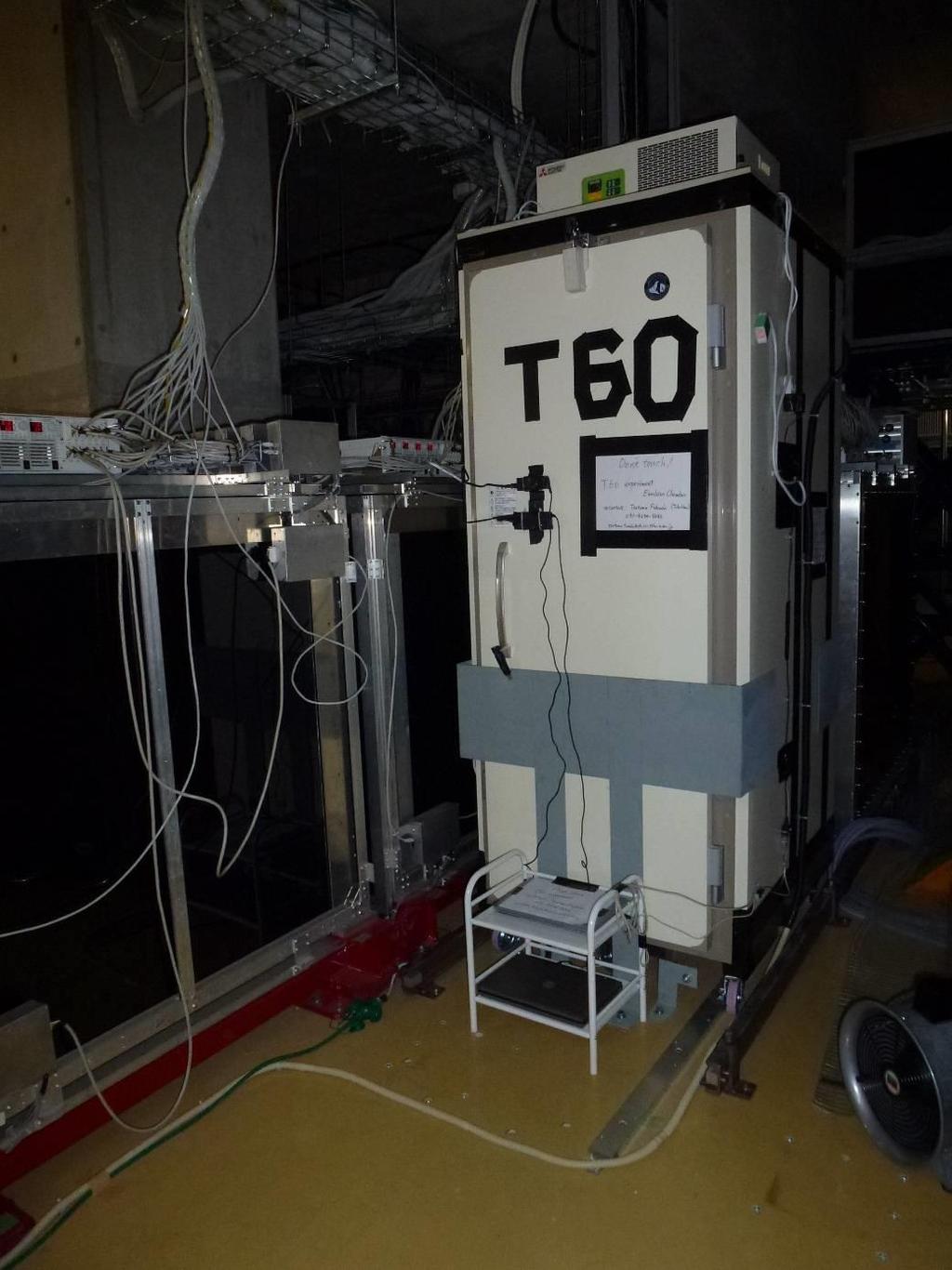 T60 emulsion detector is mounted in cooling box to keep good quality (no