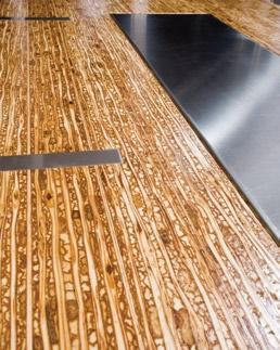 Kirei Board Specifications: Kirei Board is a composite panel board manufactured from reclaimed stalks of the sorghum plant, poplar wood bonding layers and KR Bond, an adhesive that emits no