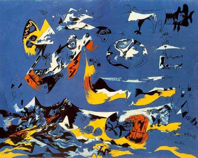 Image 1B Jackson Pollock Blue (Moby Dick), 1943 Gouache and