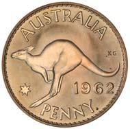 (2) $700 1489 Elizabeth II, Perth Mint proof penny, 1962. Nearly FDC.