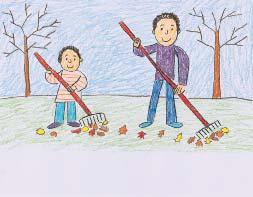 Neighbors Have Fun! Draw a picture of neighbors playing together. Write a sentence about it.