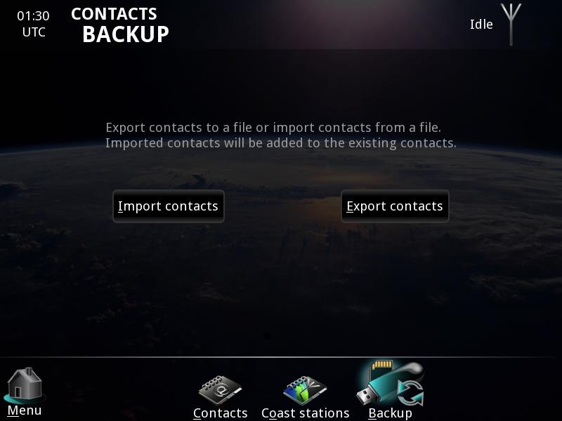 Chapter 2: Operation Contacts backup You can export your contacts for later use or import contacts from a file. To import or export your list of contacts, do as follows: 1.
