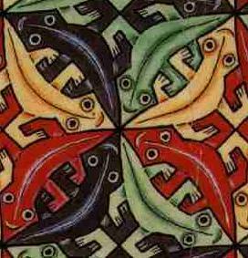 Escher exploited these basic patterns in his tessellations using the