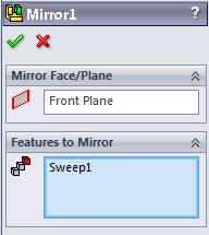 In order to create another half of the frame we use mirror (mirror button is in features