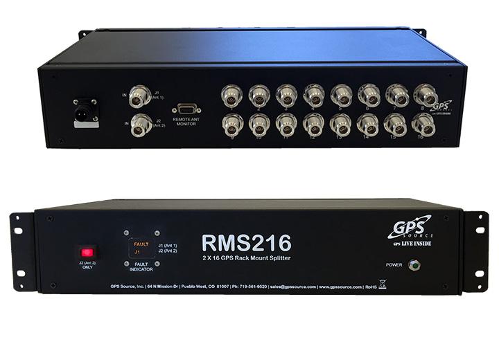 Typically the RMS216 is configured with an 110VAC input (-48V telecom power input also available) and a regulated DC output voltage that is passed to the antenna input ports in order to power an