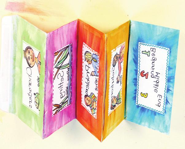 Show students your sample envelope book and how it can be used to organize story elements.