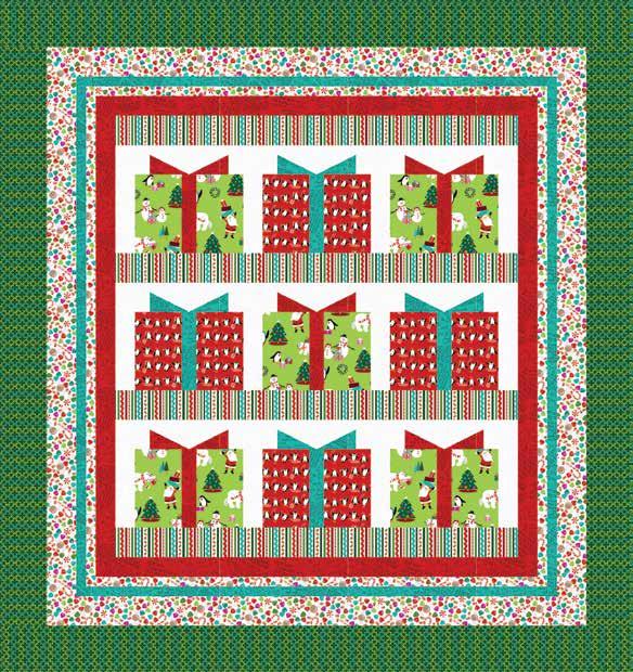 ear Santa QUILT 2 eaturing fabrics from the ear Santa collection by Sarah rederking for abric Requirements (A) 3317-66... ½ yard () 3320-88... ⅞ yard (C) 3319-88... ½ yard () 3320-76.