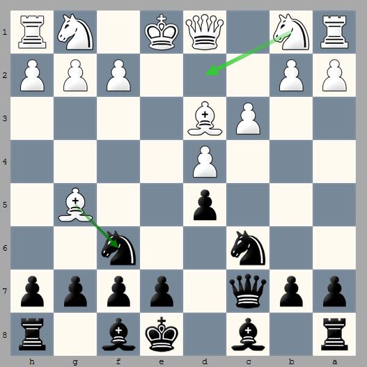 Most players will consider this the true starting position for the Exchange Variation. Based on the diagram you will see White can proceed a number of different ways. We will review a couple of these.