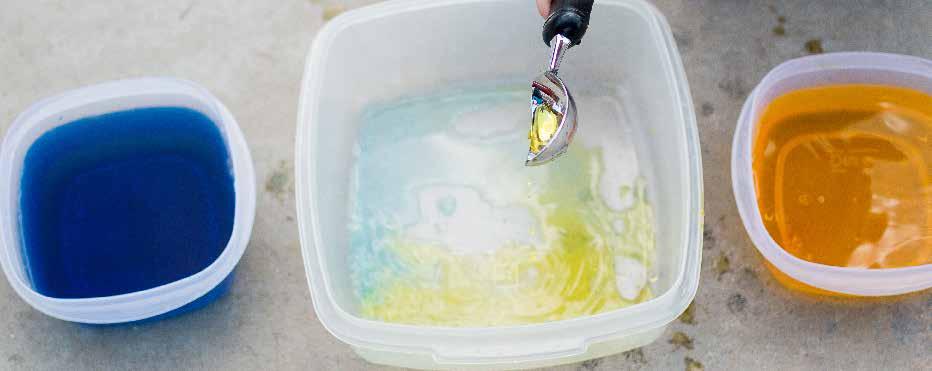 Water Transfer tubs or buckets water food coloring (optional) scoops, spoons, measuring cups, etc CLICK FOR MORE DETAILS Fill two tubs with water.