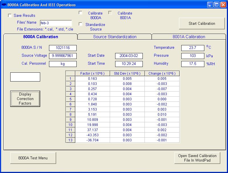 Figure 4. Screenshot from the old (left) and new (right) version of MI8000A software. Calibration of divider and its coefficients is shown.