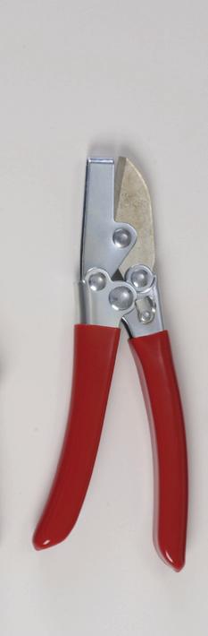 Wear resistant, hardened steel construction features heavy duty linkage between handle and jaws, plus a closing stop to maintain the same crimp profile