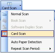 Card Scan The Card Scan mode allows you to perform the final scan of hard-copied cards, such as credit cards and membership cards, and send the scanned images into your chosen folder automatically.