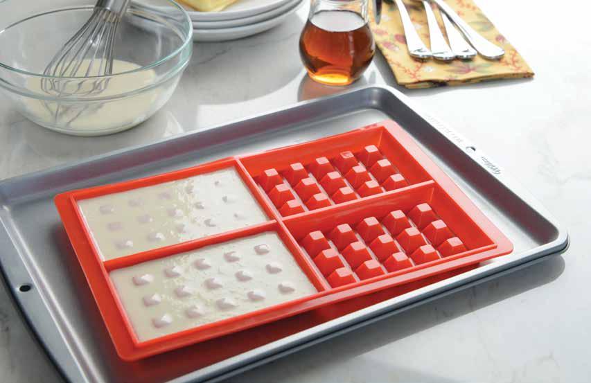 Waffle mold made from only 100% food grade FDA approved silicone free from BPA. $14.