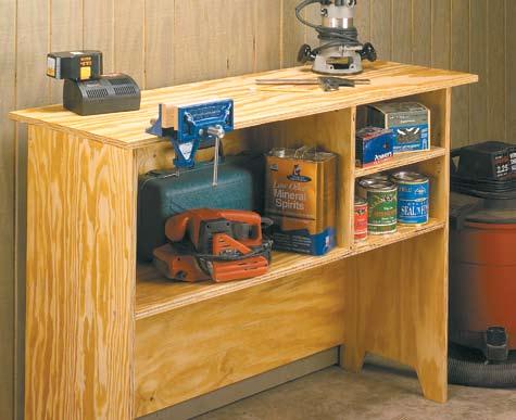 Even if you already have a full-size workbench in your shop, this bench makes a great backup. Joinery. Like the other plywood projects, there isn t any complicated joinery on this bench.