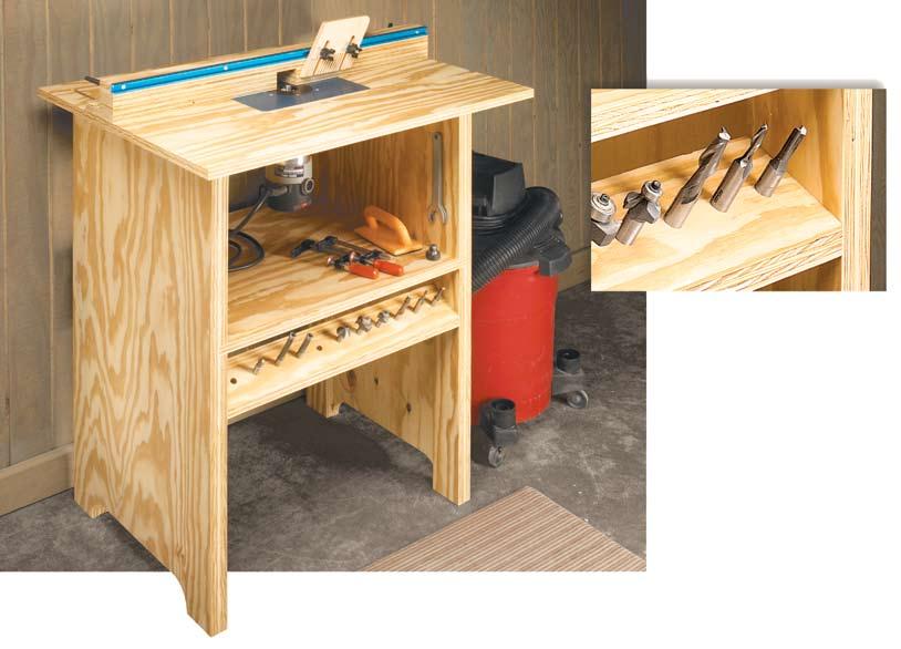 1 FIGURE Bit Rack. With an angled bit rack, you can quickly see and pick out the one you re looking for. Router Table It s easy to see why this router table is such a shop workhorse.