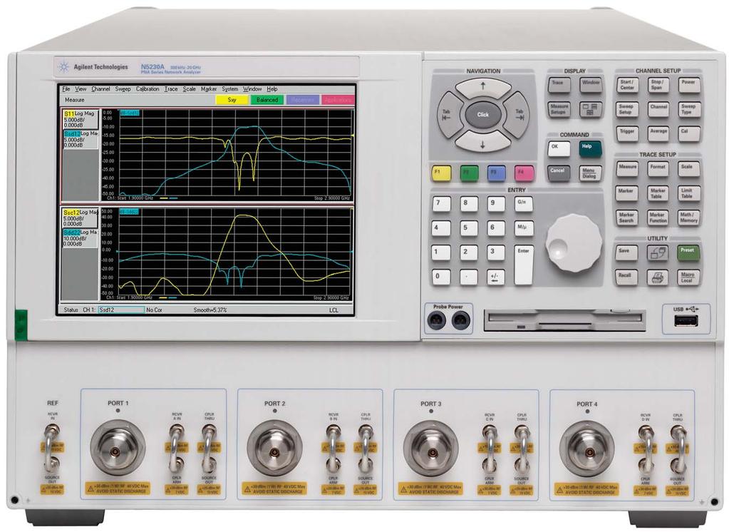 Introducing the 4-port PNA-L network analyzer Speed, accuracy, and features for modern component test Key Features 300 khz to 20 GHz single-ended and balanced measurements High speed measurements
