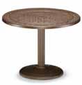 Pedestal Base only #300 Cast Top #320 Cast Top Color Glass Top Tables 1180...1 x 2 Color Glass Top End Table 1130...2 x 2 Sq.