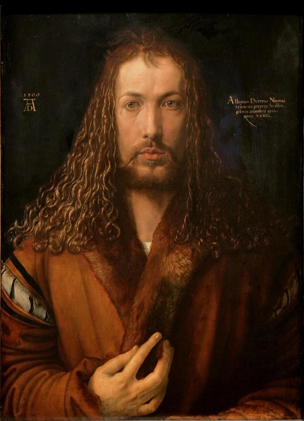 Durer's Self-Portrait Take a look at this picture. Who do you see? If you said Jesus, you're wrong.