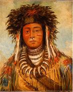 25 inches, Buffware and pigment, Boy Chief, Ojibbeway, 1843,