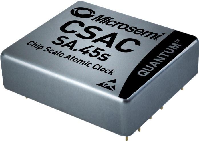 SA.31m Laser Pumped Rb & Chip Scale Atomic Clock (CSAC) Rb Miniature Atomic Clock (MAC) Small form factor: 51mm x 51mm x 18mm (H) Lower power: 5W @ 25 o C Stability 1s <3E-11; 100s <8E-12 Aging: