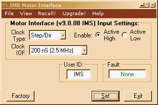Screen 2: I/O Settings Configuration Screen The I/O Settings screen may be accessed by clicking View > IO Settings on the menu bar.