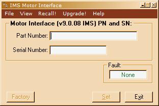IMS Part Number/Serial Number Screen The IMS Part Number and Serial Number screen is accessed by clicking "View > Part and Serial Numbers".