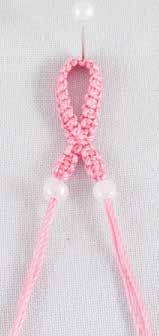 Bend into a horseshoe shape placing all cords together. Tie a square knot with the outer two cords.