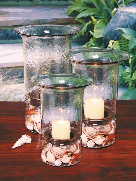 (Candles and shells not included) 6 Hurricane Candle Holders MG008-4/2750N Hammered Hurricane, Large 9"w x 16"h MG009-4/2250N