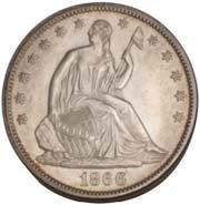 124 Seated Liberty Half Dollar Seated Liberty, date below. IN GOD WE TRUST above eagle. KM# 99 12.44 g., 0.900 Silver 0.360 oz. ASW Rev.