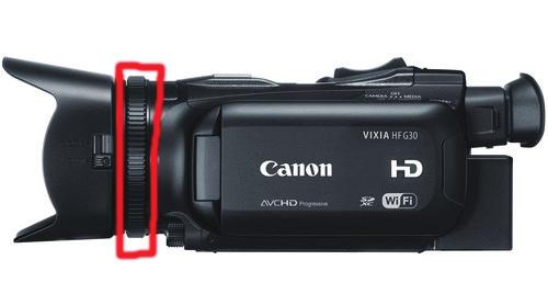 10 Manual Ring New to the Canon VIXIA HF G30 is the option to change the control