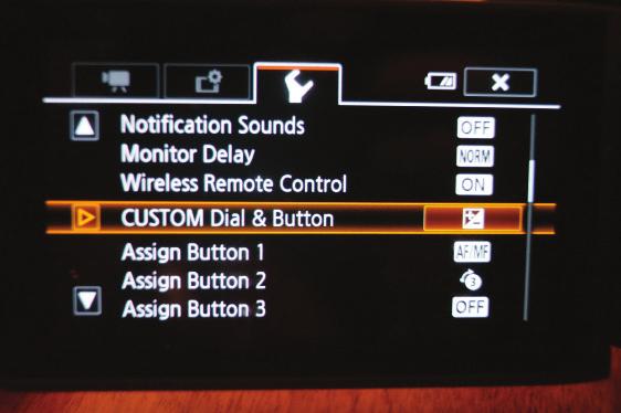 15 Custom Dial & Button Custom Dial & Button- You can use the custom dial and button to control a function that you will use frequently Touch FUNC Touch MENU Under the Wrench Folder Touch Custom Dial