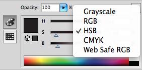 To change the gradient from black and white to color, double click on the small