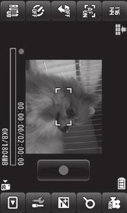 Recording Video Tapping icon area side of Viewfinder. Tap Shutter Adjusting size and brightness are available for video (fp.-18).