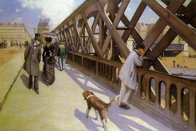 A one point perspective painting by Gustave Caillebotte: This cityscape by famous French painter, Gustave