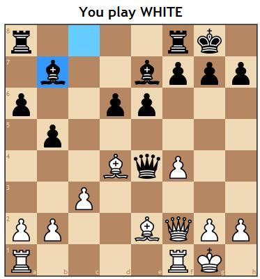 you alertly play? 7. 61239 Black just repositioned his queen.