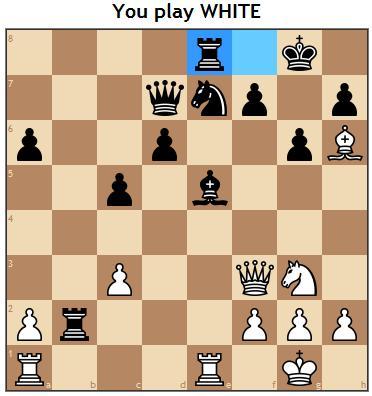 right, the forking move, Bd4- attacking both rook and knight wins the knight after the rook moves. Better than Rxe5 bxc5 with chances for both to win or draw. 1. Rxf3?? Qd4+ 2.