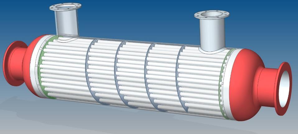 Design Example One single piece No assembly, no gaskets, no bolts except at interface if needed More efficient helical flow baffles Only manual is support