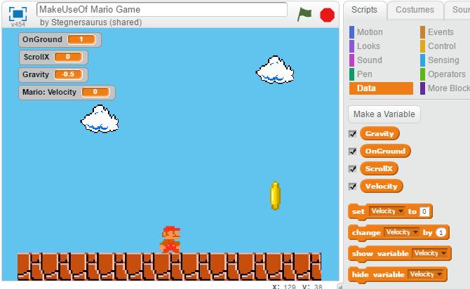 Making Mario Move Now for the hard part. Many steps are involved in making Mario move, and it s actually a trick that scrolls the ground blocks to give the appearance of movement.