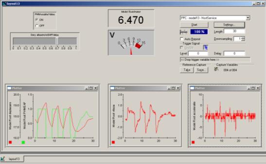 Figure 4: The implemented Simulink model on DS 1104 for the actuator command and data acquisition