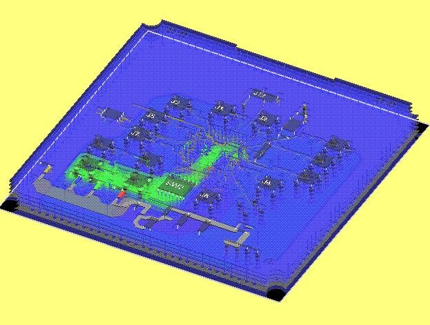 Board Modeling A PCB compact SPICE model was obtained using the Sigrity s SPEEDXP toolsuite PowerSI - frequency-domain electrical