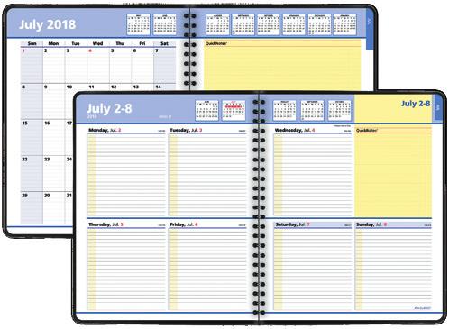 academic year and includes yellow QuickNotes writing area for notes. Printed on quality paper containing a minimum of 30% post-consumer waste.