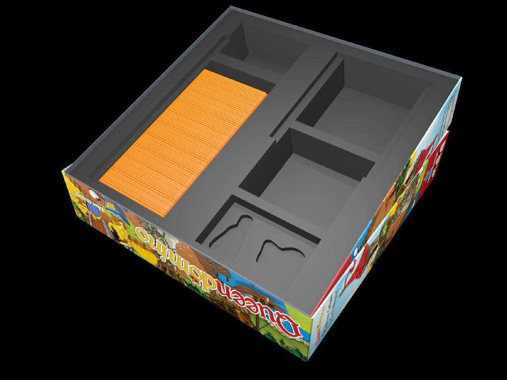 The more connecting terrain squares, point-earning crowns, and building bonuses a territory has, the more points players receive at the end of the game. Set up A STEP 1 A Position the box as shown.