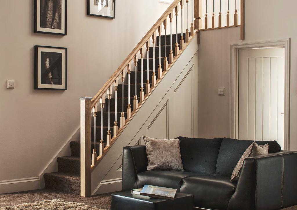 Solo Simplicity in design Metal and timber spindles in a choice of three finishes that can be combined with any of Cheshire Mouldings standard range of stairparts for a completely different