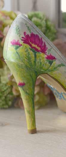 HAND PAINTED SHOES Here at Anara we are lucky enough to have a world renowned artist specialising in our hand painted shoes, we will turn your