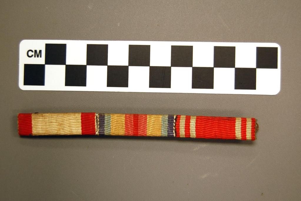 This officer s ribbon was found in the knapsack as well.